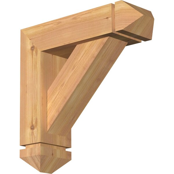 Ekena Millwork Traditional Arts and Crafts Smooth Bracket w/ Offset Brace, Western Red Cedar, 5 1/2"W x 18"D x 18"H BKT0604X18X18TRA03SWR - main